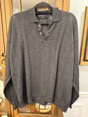 Henry Grethel Studio Men's Charcoal Gray Polo Sweater